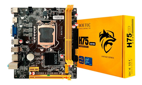PLACA MADRE BOETEC H75 DDR3 LGA 1155 SOPORTA PROCESADORES DE 2DA HASTA 3RA GEN